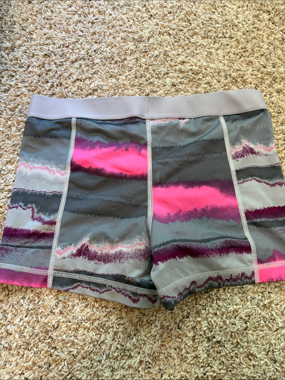 Nike Gray and Pink Patterned Pro Compression Shorts - Picture 2 of 4